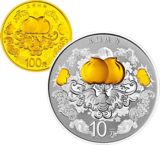 2015吉祥文化金银币（五福拱寿）