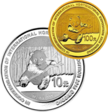 2014青岛世界园艺博览会熊猫加字金银币